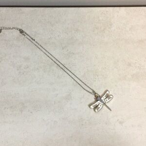 Cookie Lee silver chain with dragonfly pendant